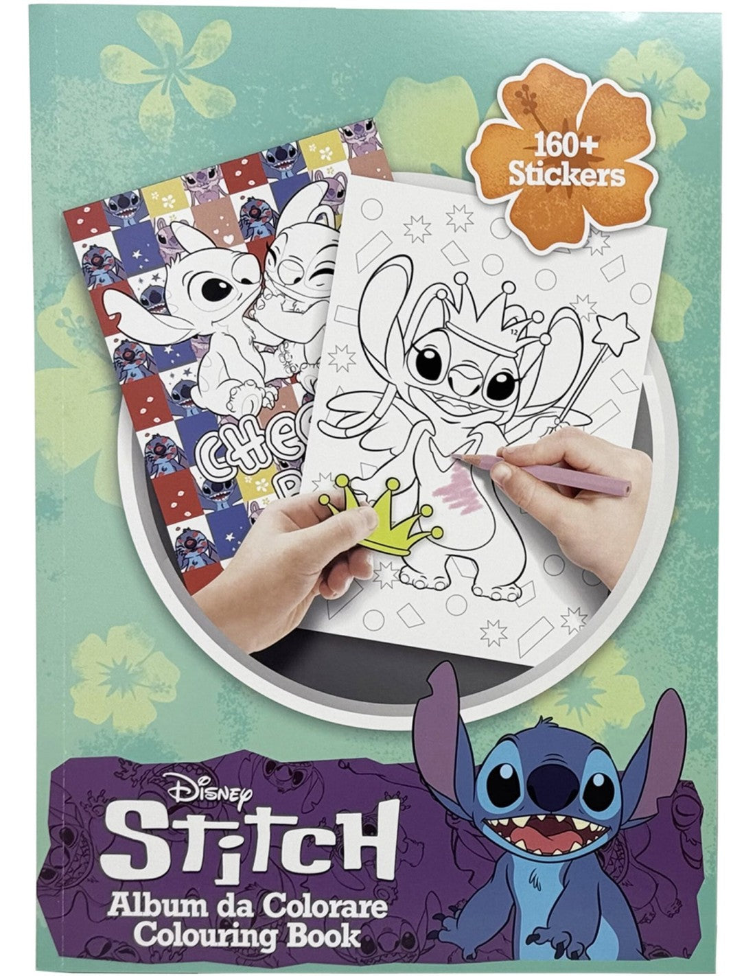 Disney Stitch e Angel - Album da colorare con adesivi
