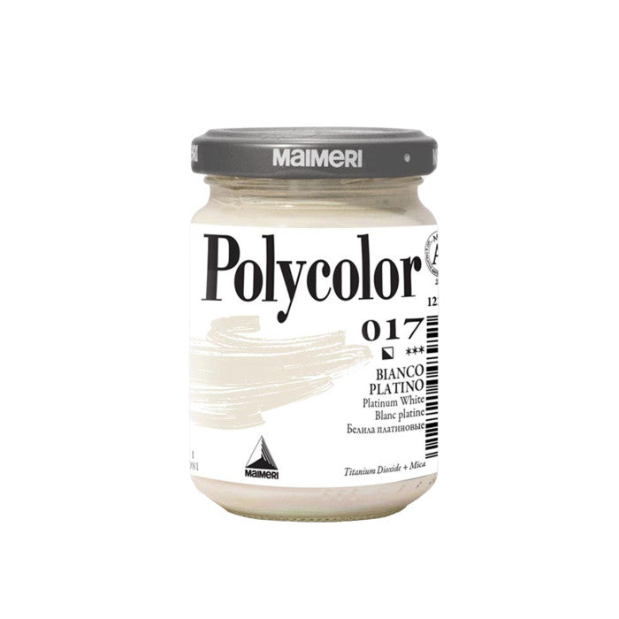 MAIMERI VASETTO ACRILICO POLYCOLOR DA 140 ML BIANCO PLATINO