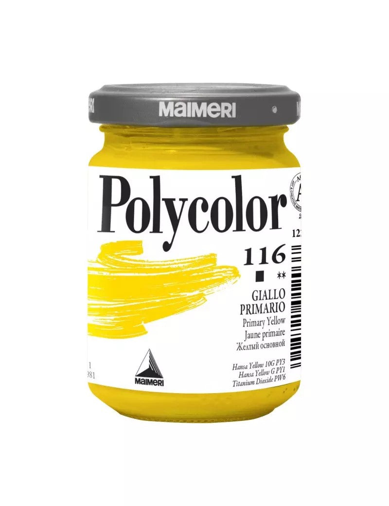 MAIMERI VASETTO ACRILICO POLYCOLOR DA 140 ML GIALLO PRIMARIO