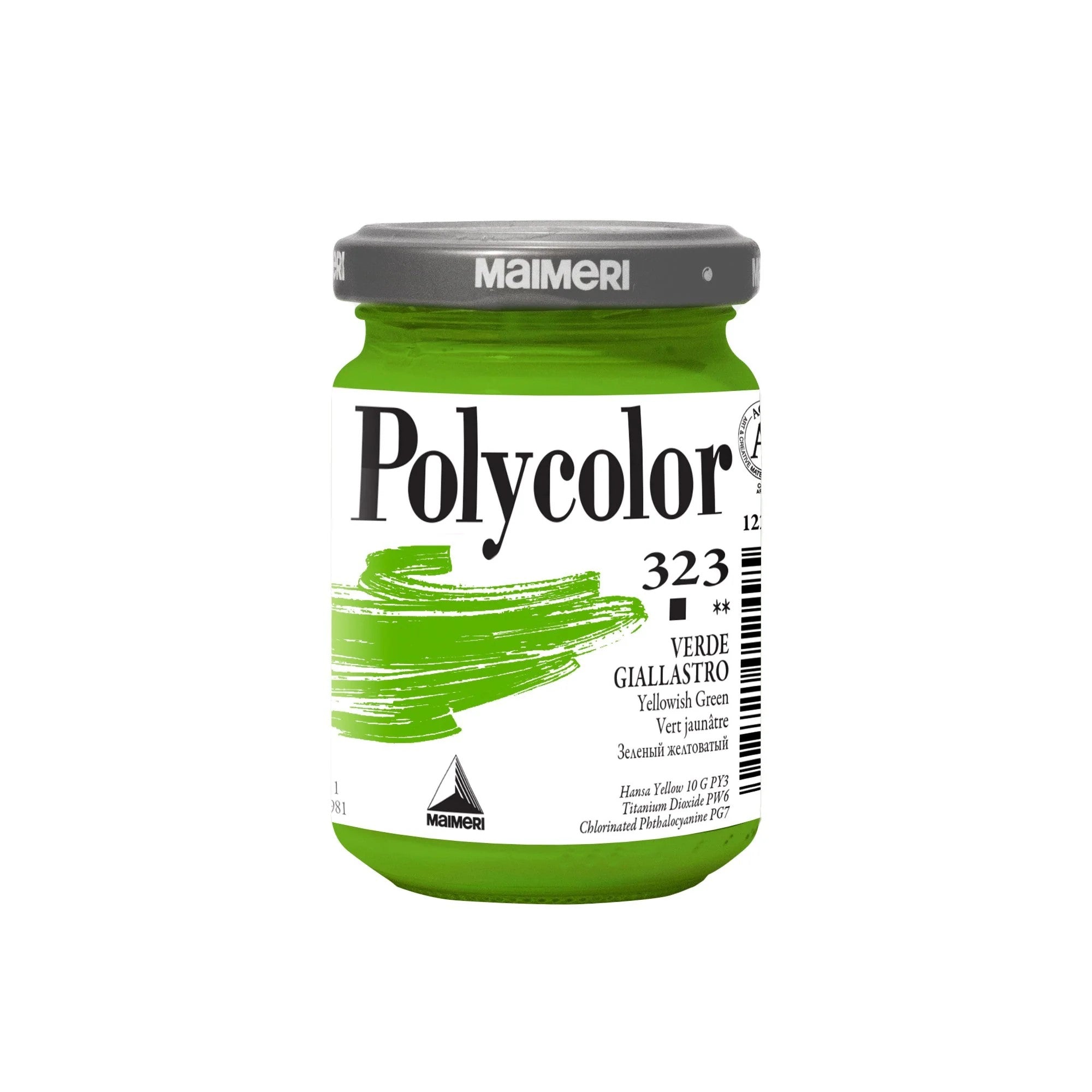 MAIMERI VASETTO ACRILICO POLYCOLOR DA140 ML VERDE GIALLASTRO