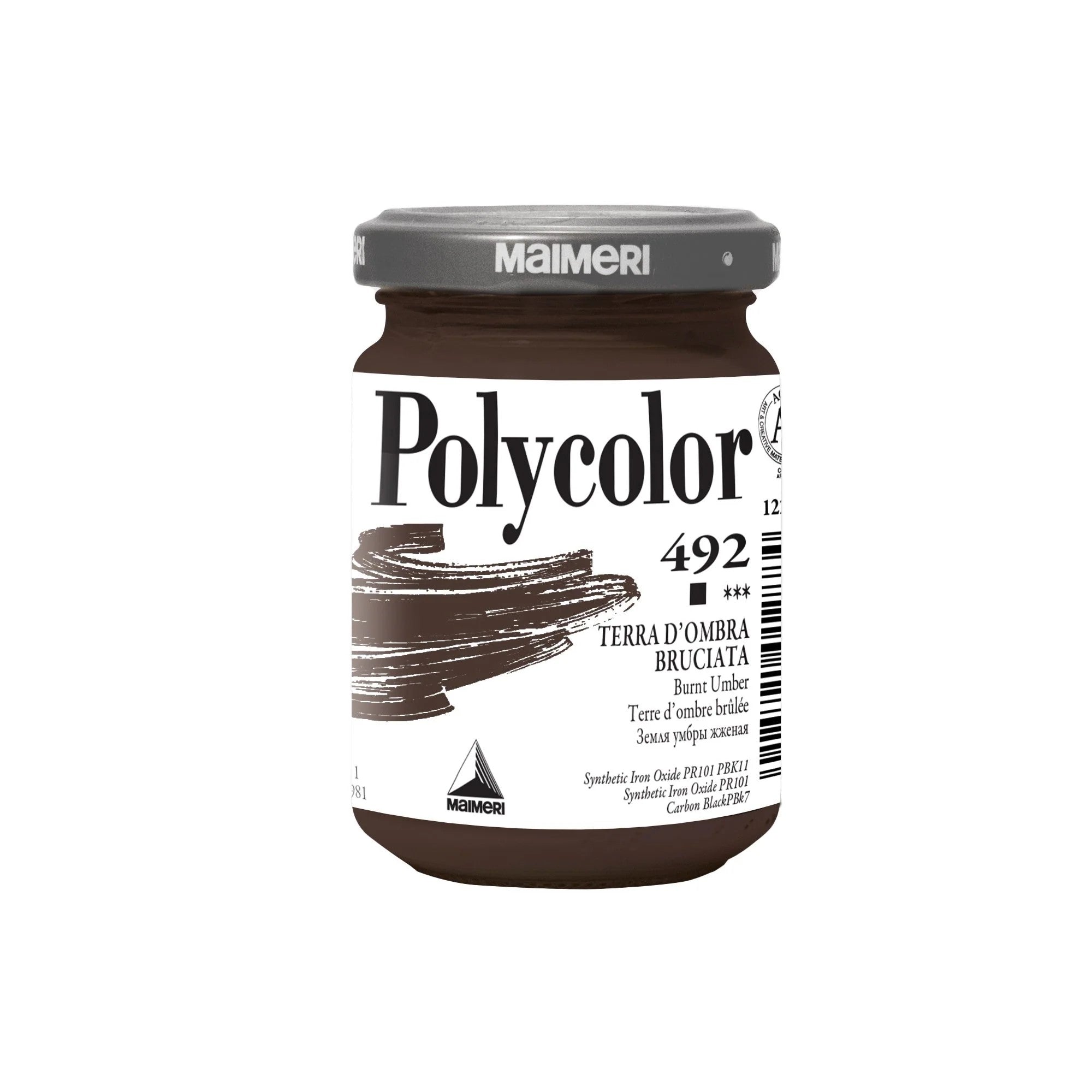 VASETTO ACRILICO POLYCOLOR DA 140 ML TERRA D'OMBRA BRUCIATA