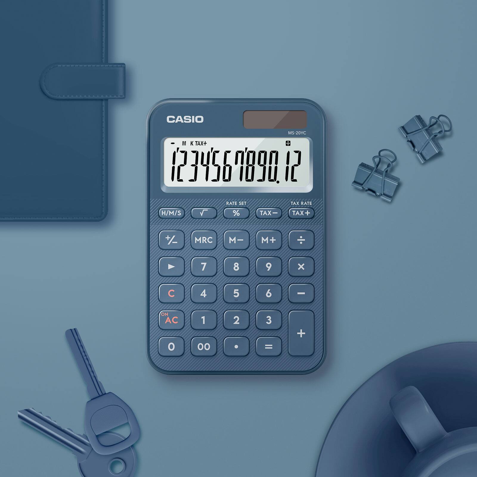 Calcolatrice da tavolo MS-20YC 12 cifre - Blu Navy