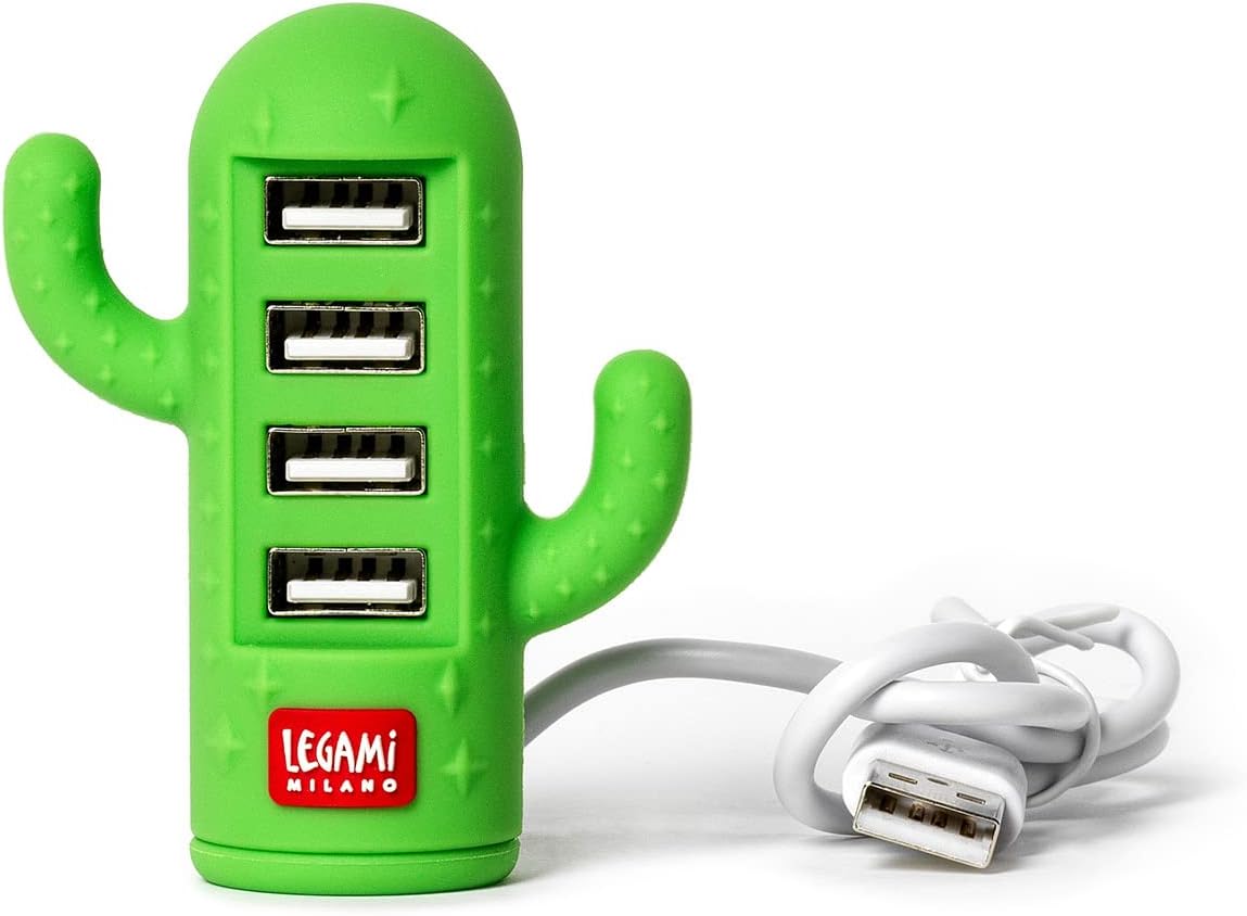 Mini hub USB a 4 porte a tema Cactus