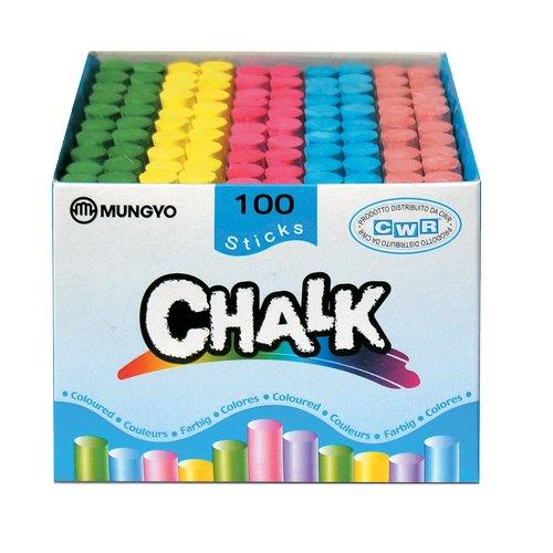 CF 100 pz gessetti bianchi challk colori assortiti