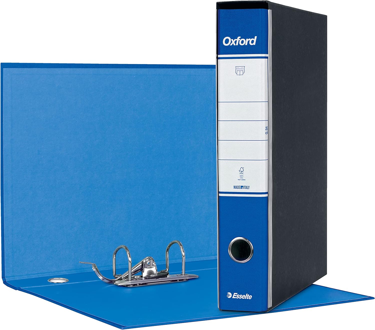 Registratori in cartone con custodia OXFORD BLU DORSO 5