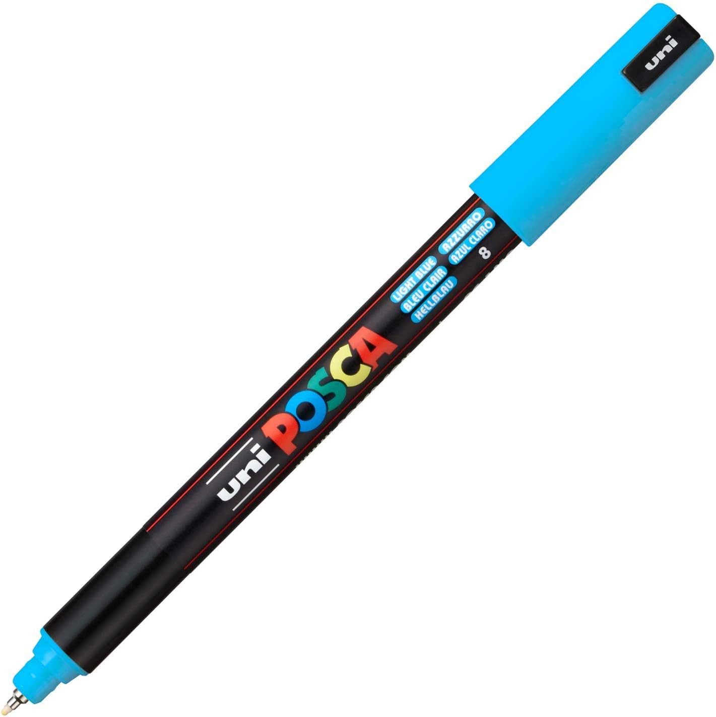CF 6 PZ. UNIPOSCA PUNTA EXTRA FINE 0 7 MM PC-1MR AZZURRO