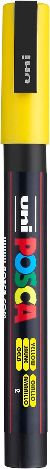 cf 6 pz. UNIPOSCA PUNTA EXTRA FINE 0 7 MM PC-1MR GIALLO