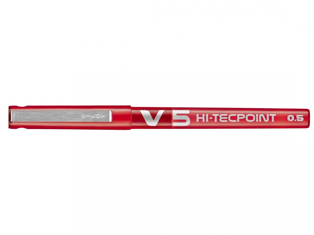 Hi-Tecpoint V5 Penna roller punta fine rosso