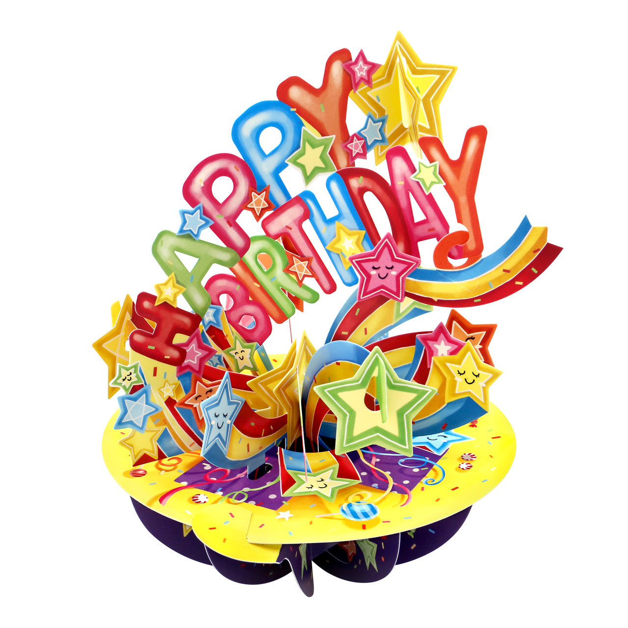 Santoro Pirouettes 3D Pop-Up-Buon Compleanno Stelle Cadenti