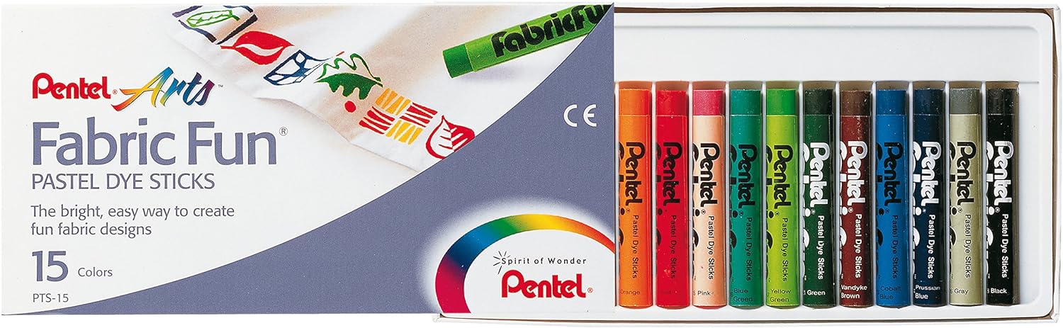 Pentel PTS Pastelli per Tessuti Fabric Fun cf. 15 pz