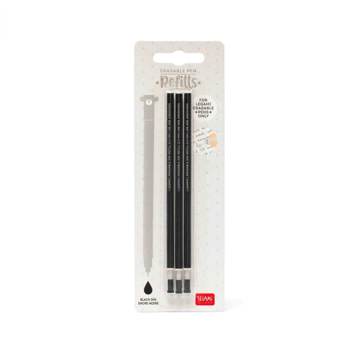 Refill Per Penna Gel Cancellabile Erasable Pen Colore Nero