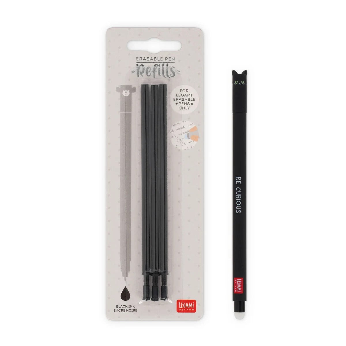 Refill Per Penna Gel Cancellabile Erasable Pen Colore Nero
