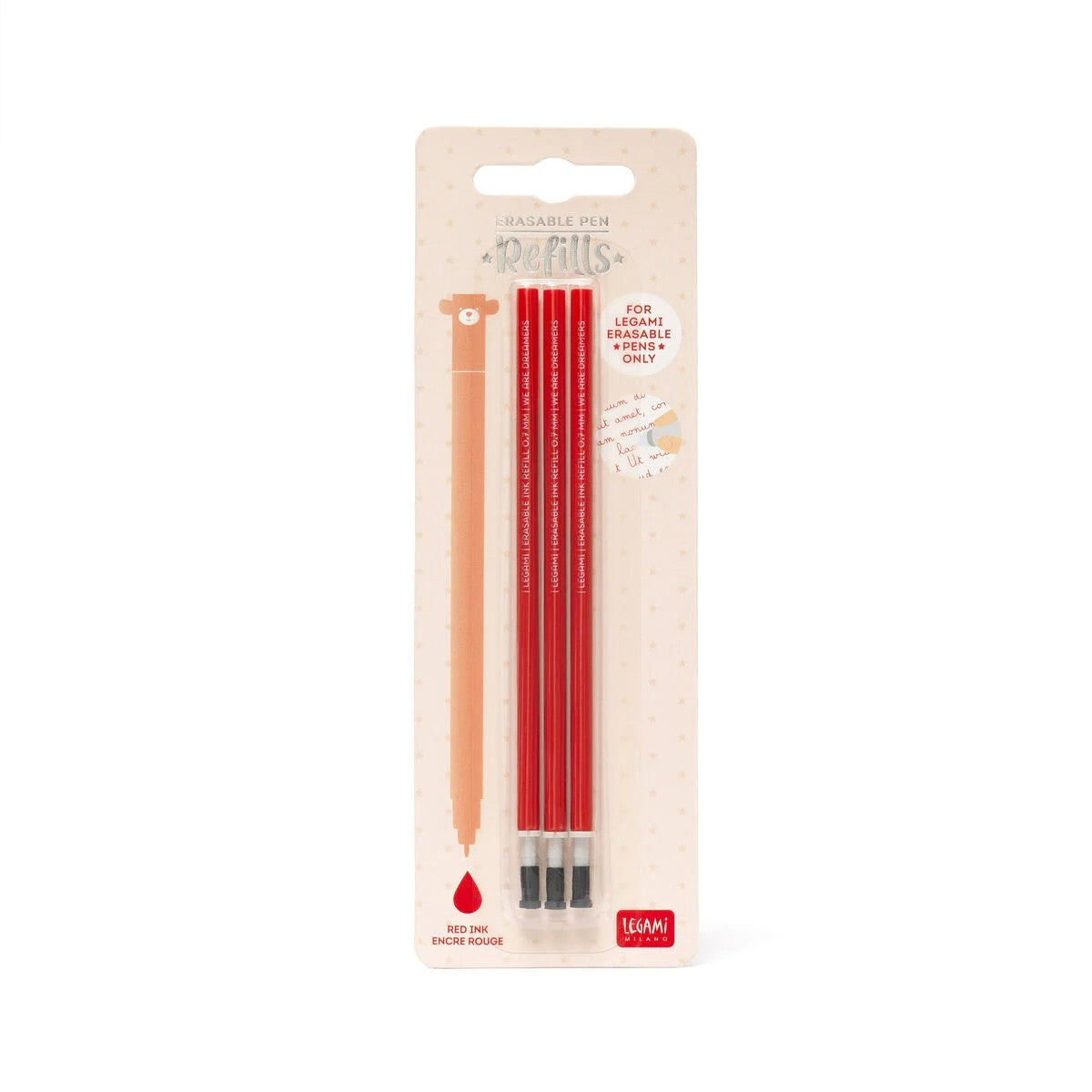 Refill Per Penna Gel Cancellabile Erasable Pen Colore Rosso.