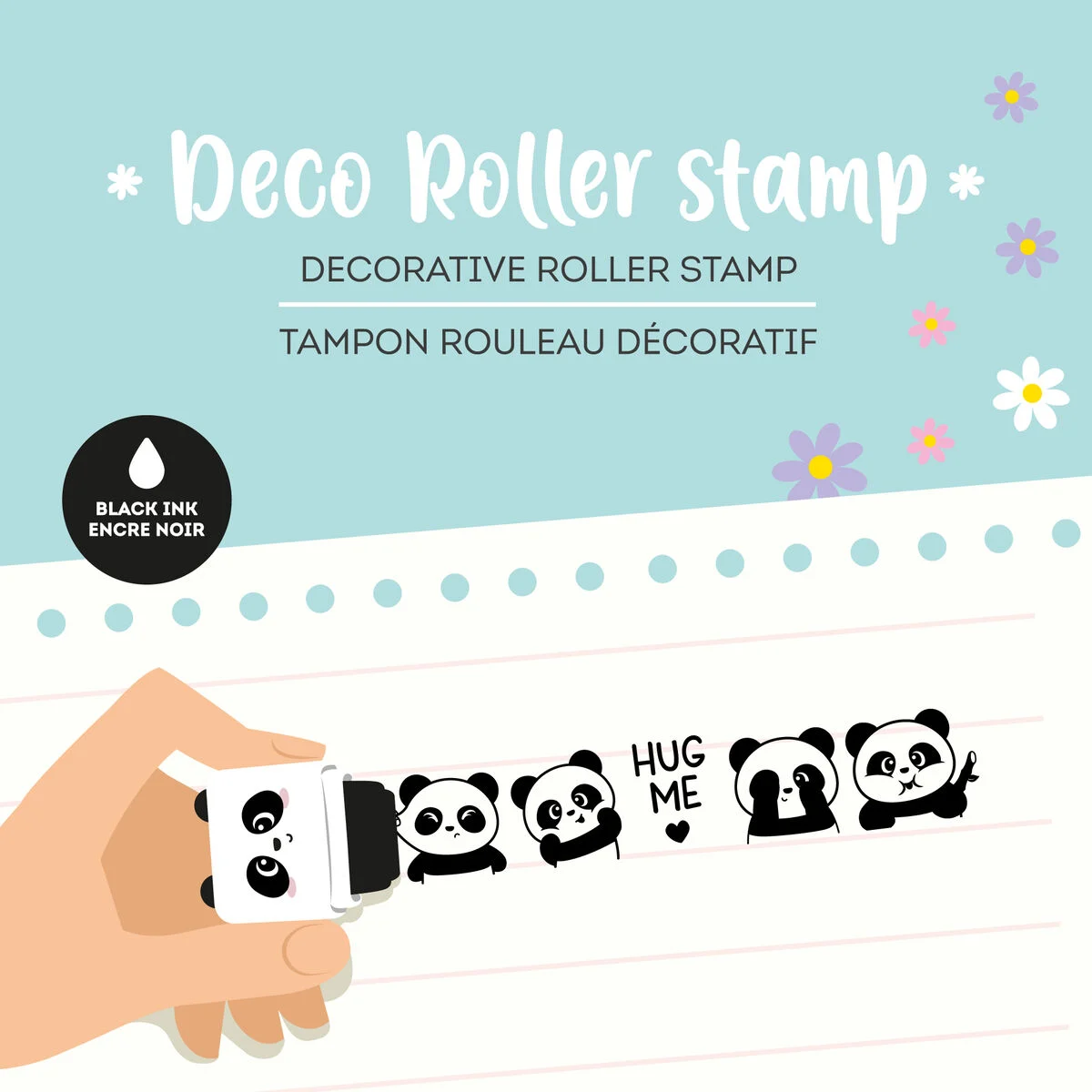 Timbro Decorativo a Rullo Roller Stamp - Panda