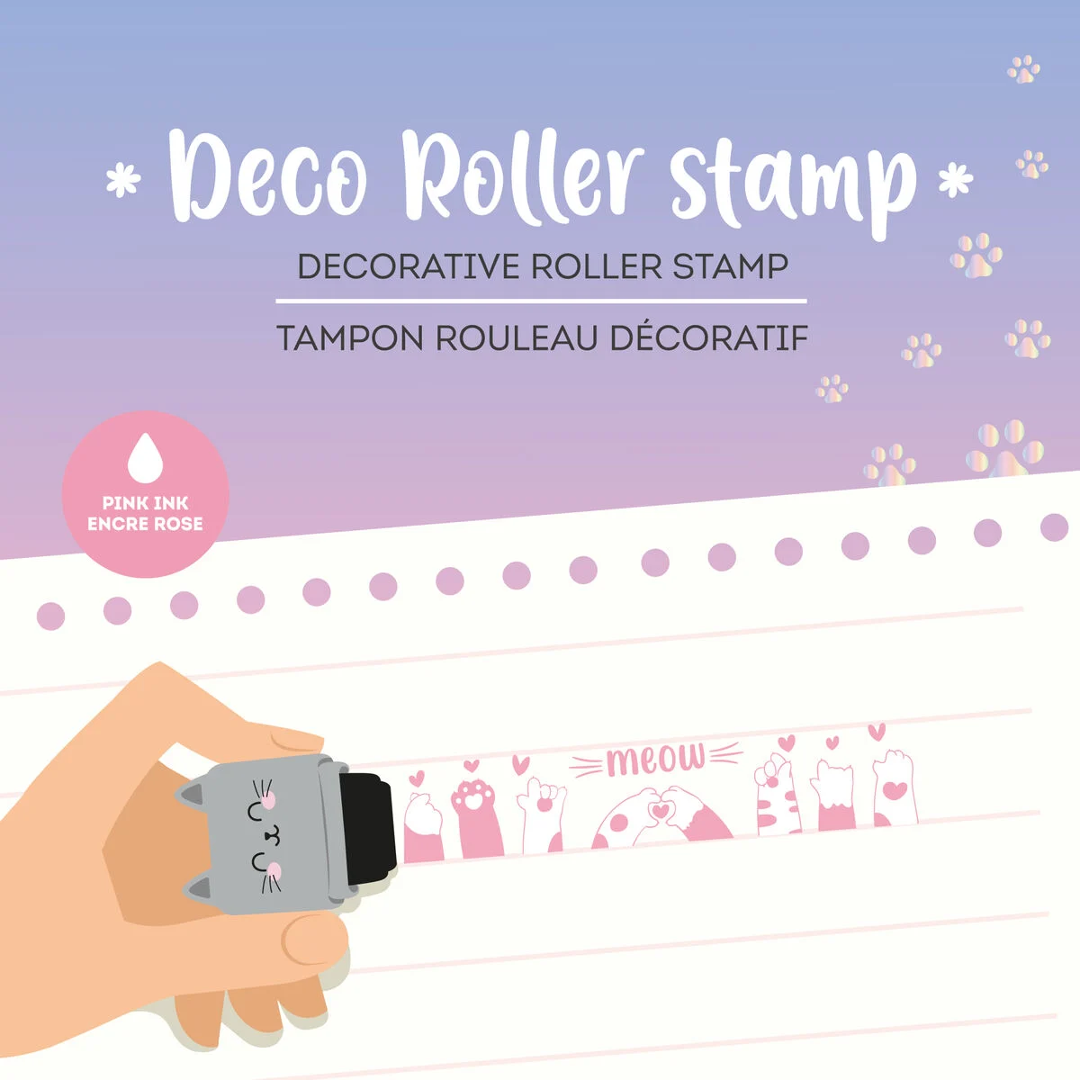 Timbro Decorativo a Rullo Roller Stamp - Kitty