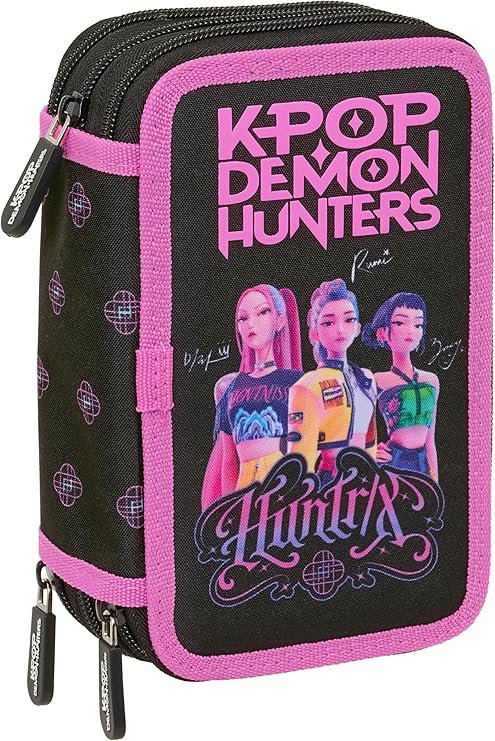 Astuccio 3 Zip K Pop Demon Hunters - Nero