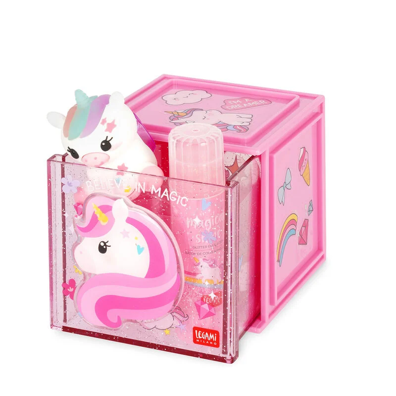 Legami - Box Componibile da Scrivania Cutie Cube - Unicorn
