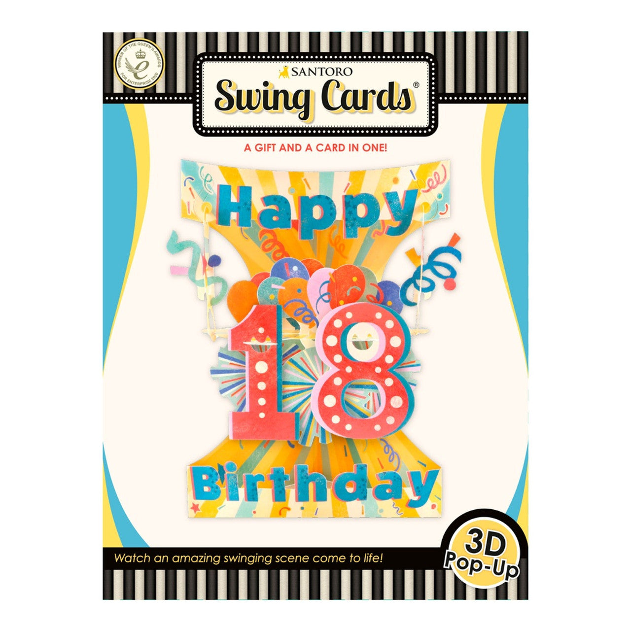 Santoro Swing Cards 3D Pop-Up - Buon 18° Compleanno