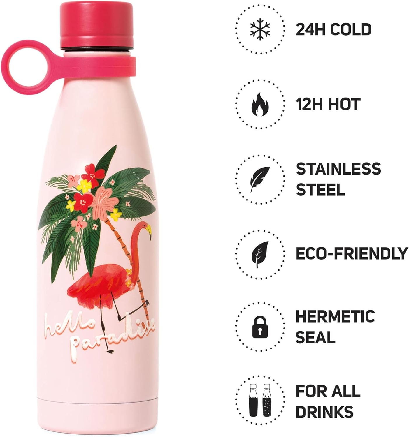 Bottiglia Termica 500 Ml - Hot&Cold - Flamingo