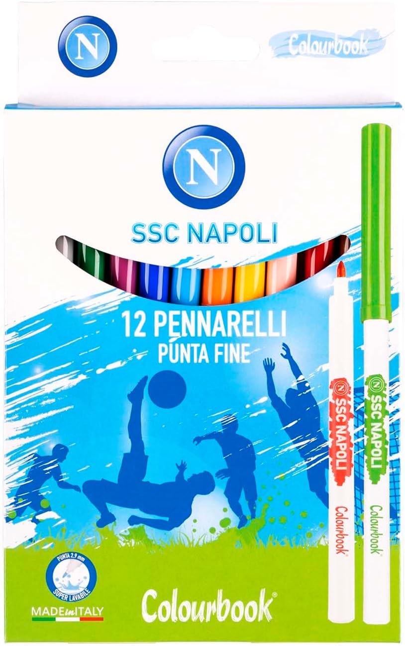 Colourbook Napoli - Pennarelli Lavabili per Bambini 12 colo