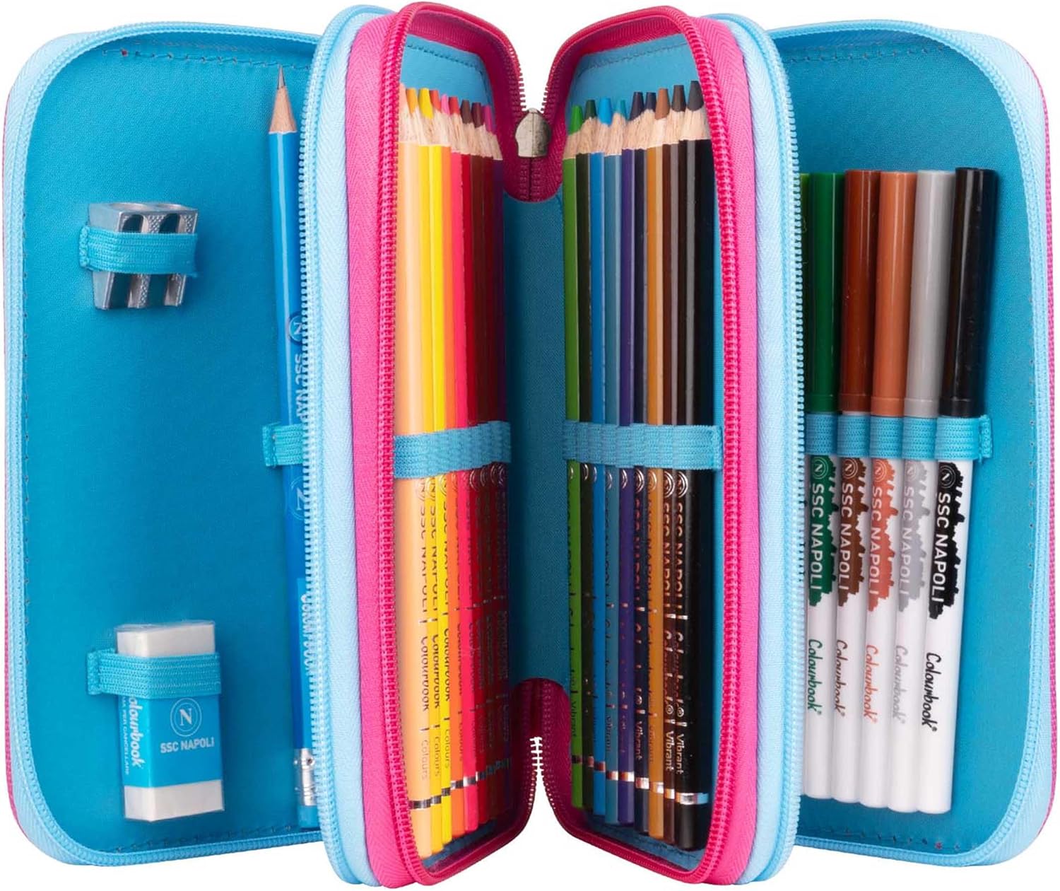 Astuccio 3 zip SSC Napoli Rosa