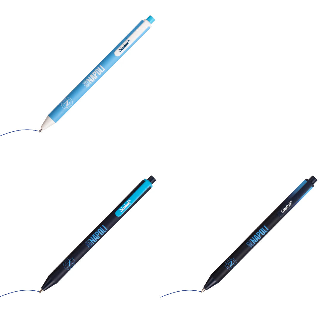Colourbook - Set 3 penne a sfera SSC Napoli