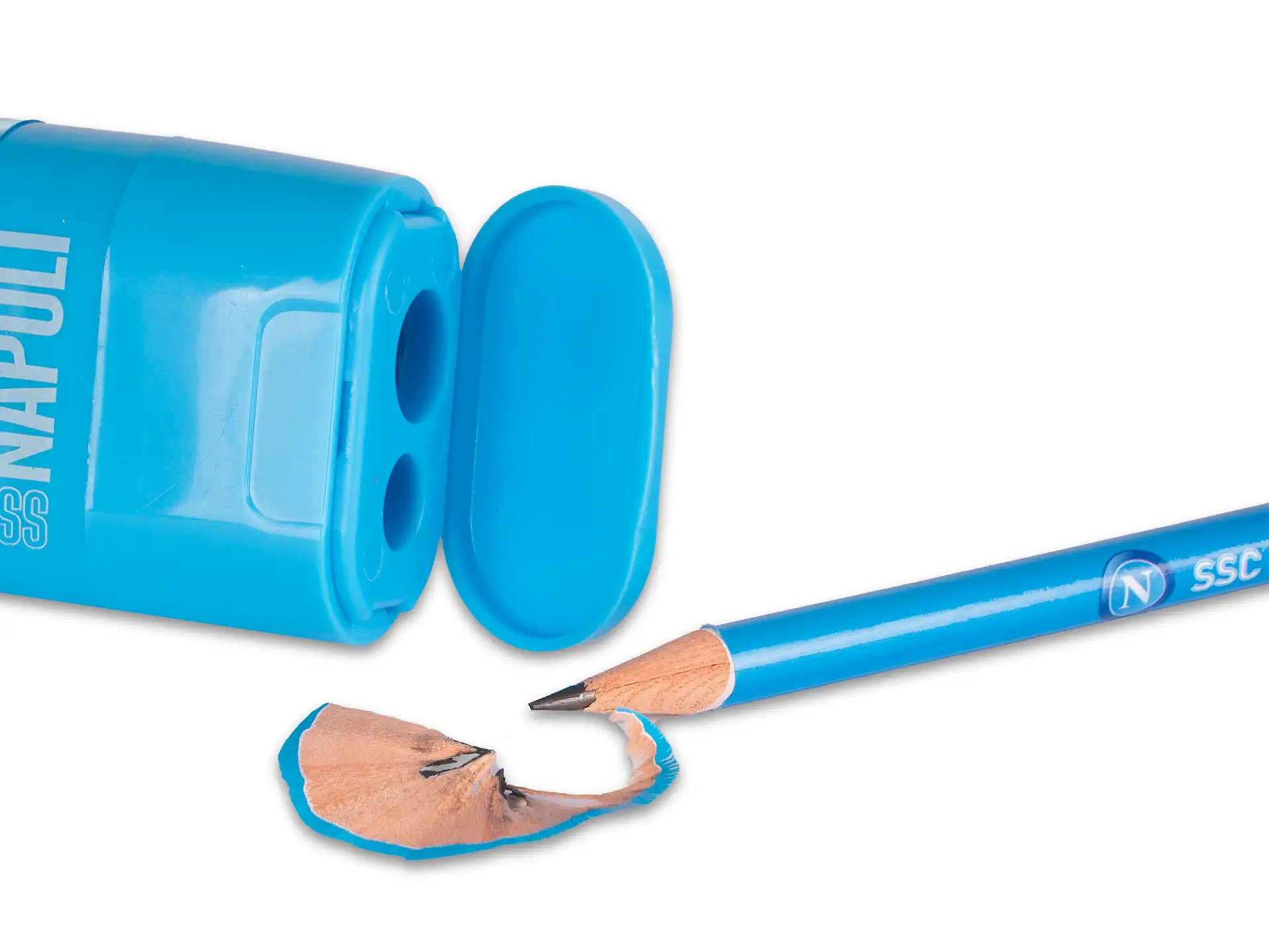 Temperino 2 fori con gomma e serbatoio SSC Napoli - Azzurro