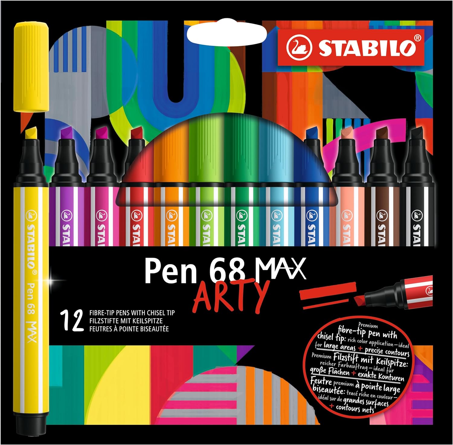 Stabilo pen 68 max arty astuccio da 12 colori assortiti