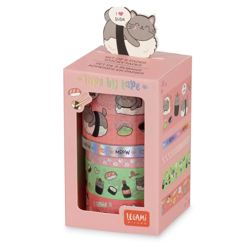 Legami - Set 5 Nastri Adesivi di Carta Tape by Tape - Meow