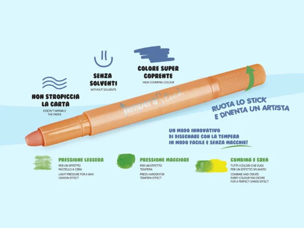 COLOURBOOK KIDS TEMPERA STICK 12 COL. ASS