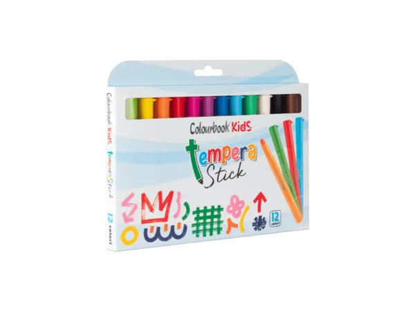 COLOURBOOK KIDS TEMPERA STICK 12 COL. ASS