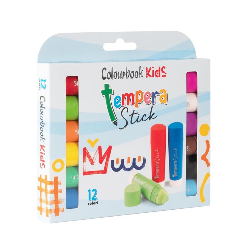 COLOURBOOK KIDS TEMPERA STICK 12 COL. ASS