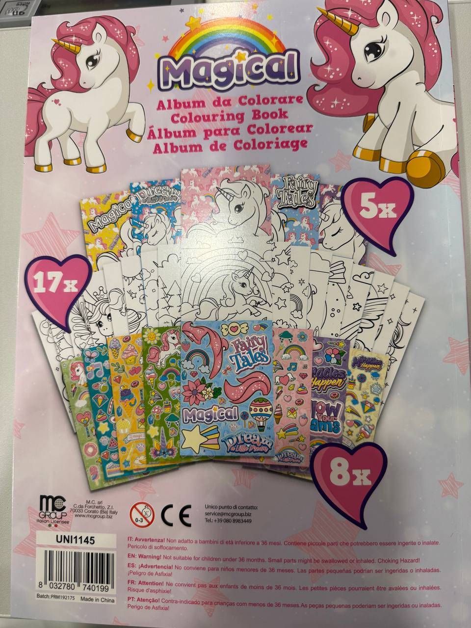 Magical Unicorno - Album da colorare con adesivi