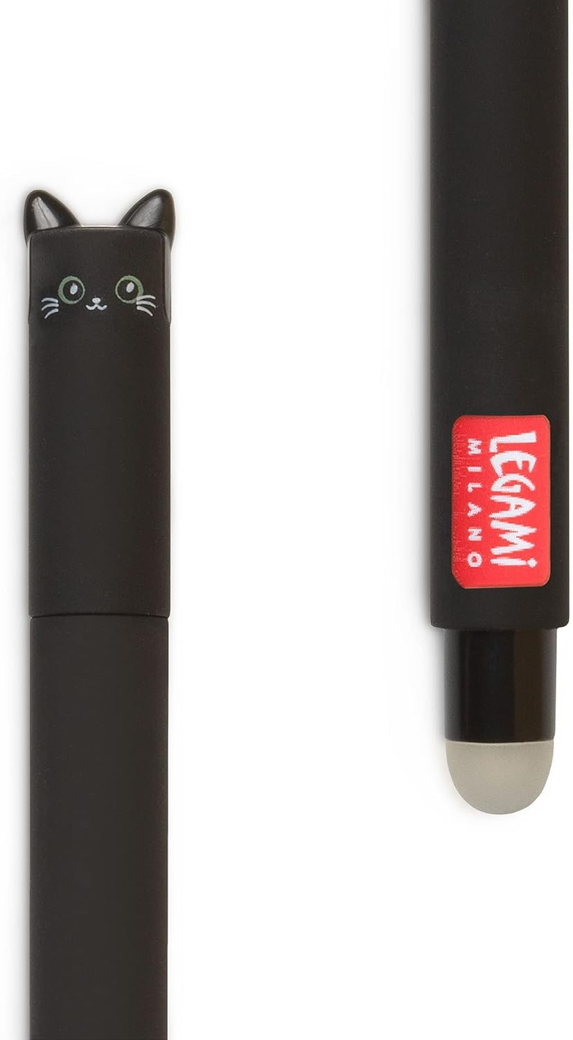 Penna Gel Cancellabile Erasable Pen Kitty Colore Nero