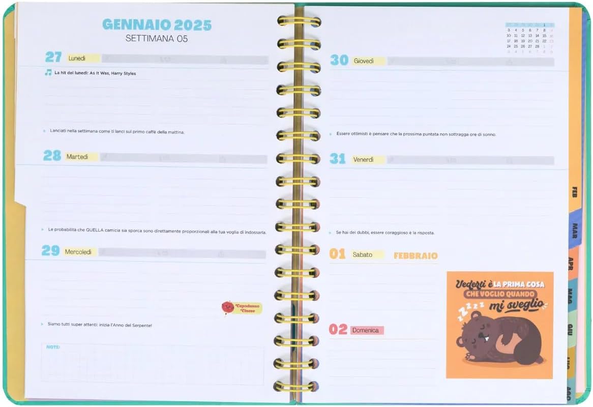 Diario scolastico Wonder 2024-2025 Settimanale Spiralato