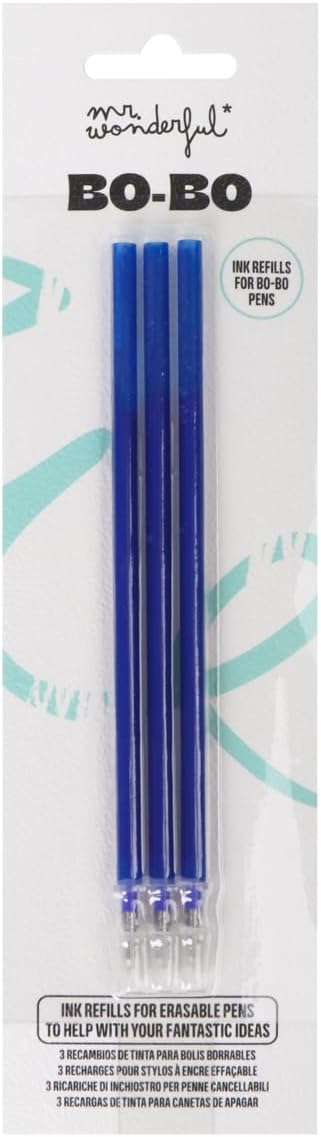 MR. WONDERFUL SET DI 3 REFILLS PENNE CANCELLINE INK BLU
