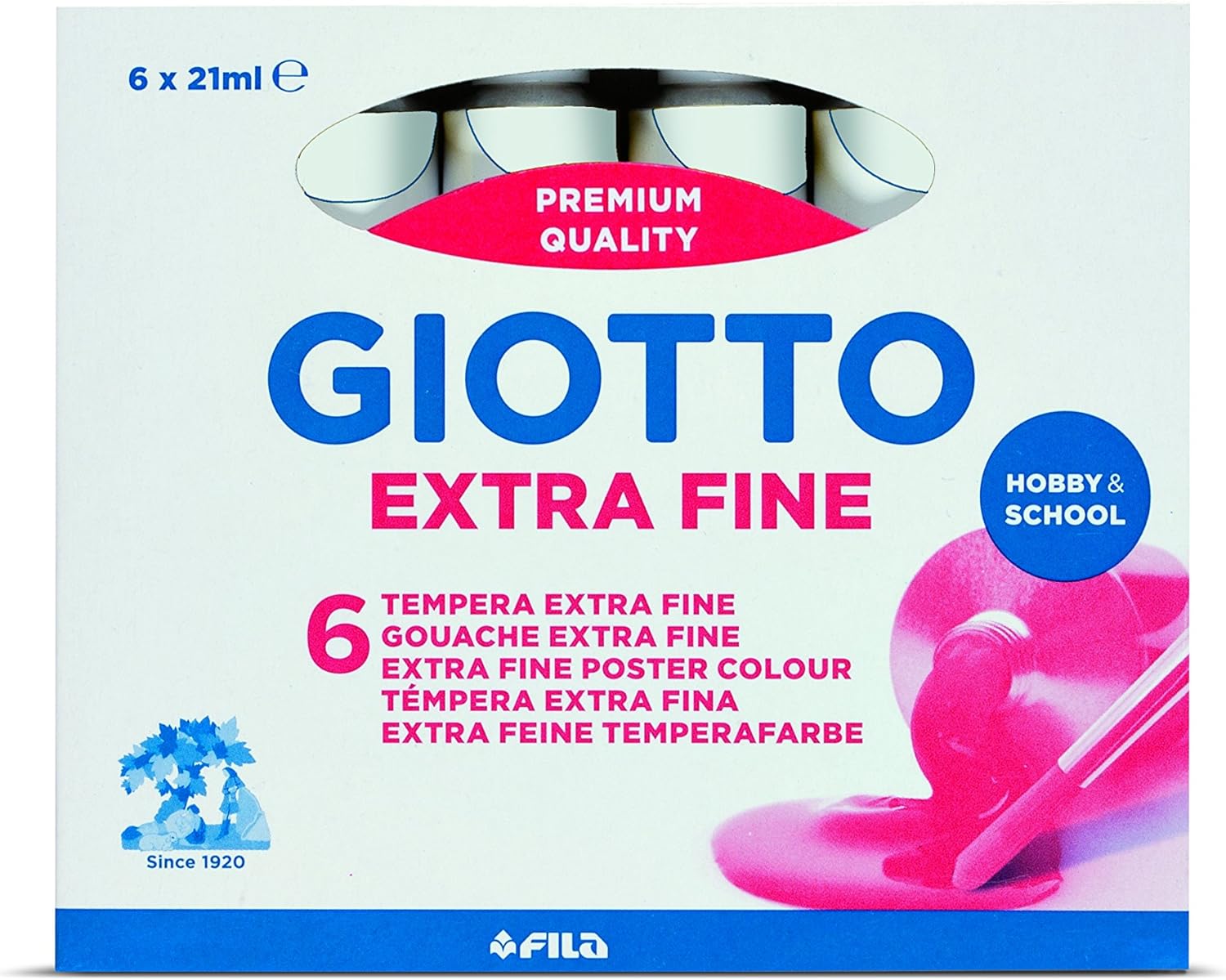 CF da 6 pz  Tempera Giotto ft.7 21 ML  bianco