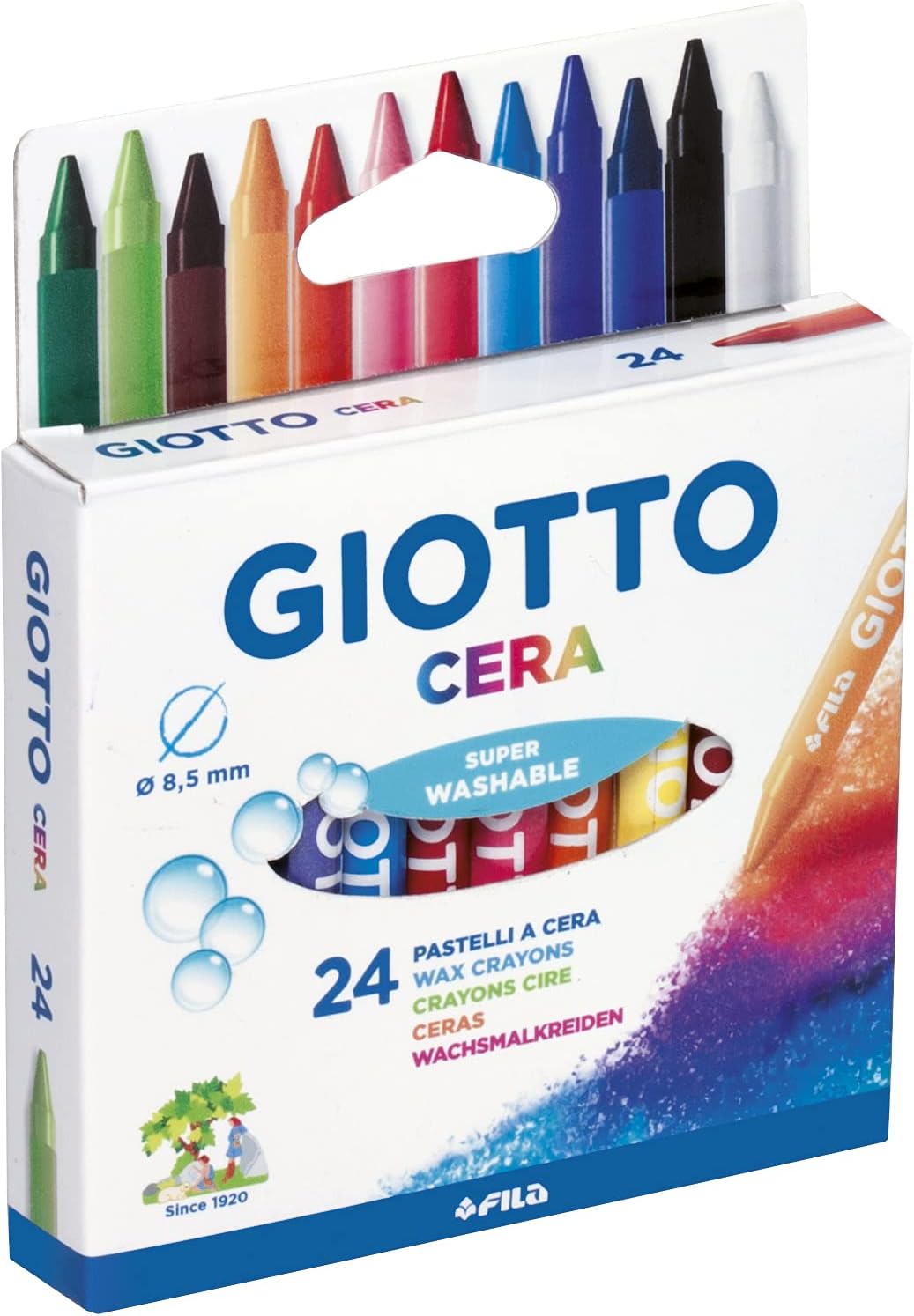 Giotto 282200 - Pastelli a Cera in Astuccio da 24 Colori