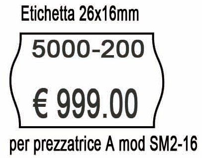 CF DA 10 ROTOLI DA 750 ETICHETTE BIANCHE REMOVIBILI  26 X16