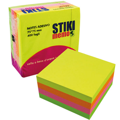 CUBOTTO ADESIVO SPIL STIKI MEMO 75 x 75 mm FLUO 400 FF