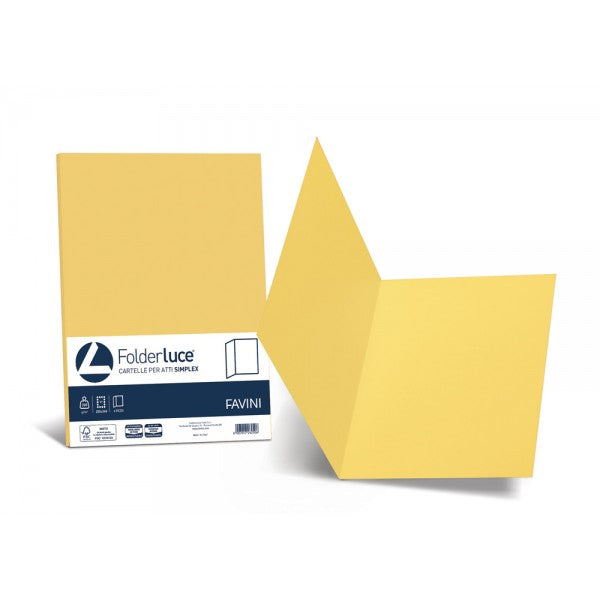 Cartelline semplici in cartoncino Favini giallo sole conf 50