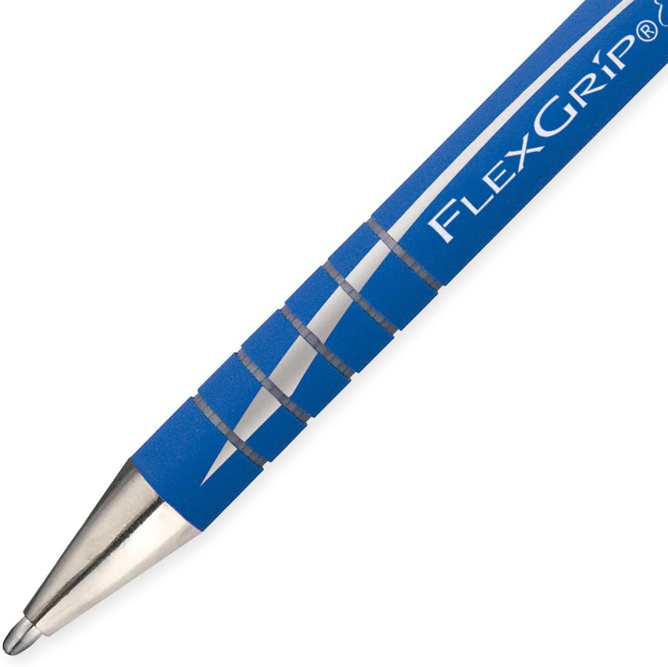 Penna sfera a scatto Flexgrip Elite con grip Blu