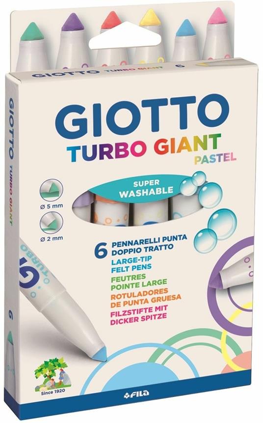 Pennarelli Giotto Turbo Giant. Scatola 6 colori Pastel