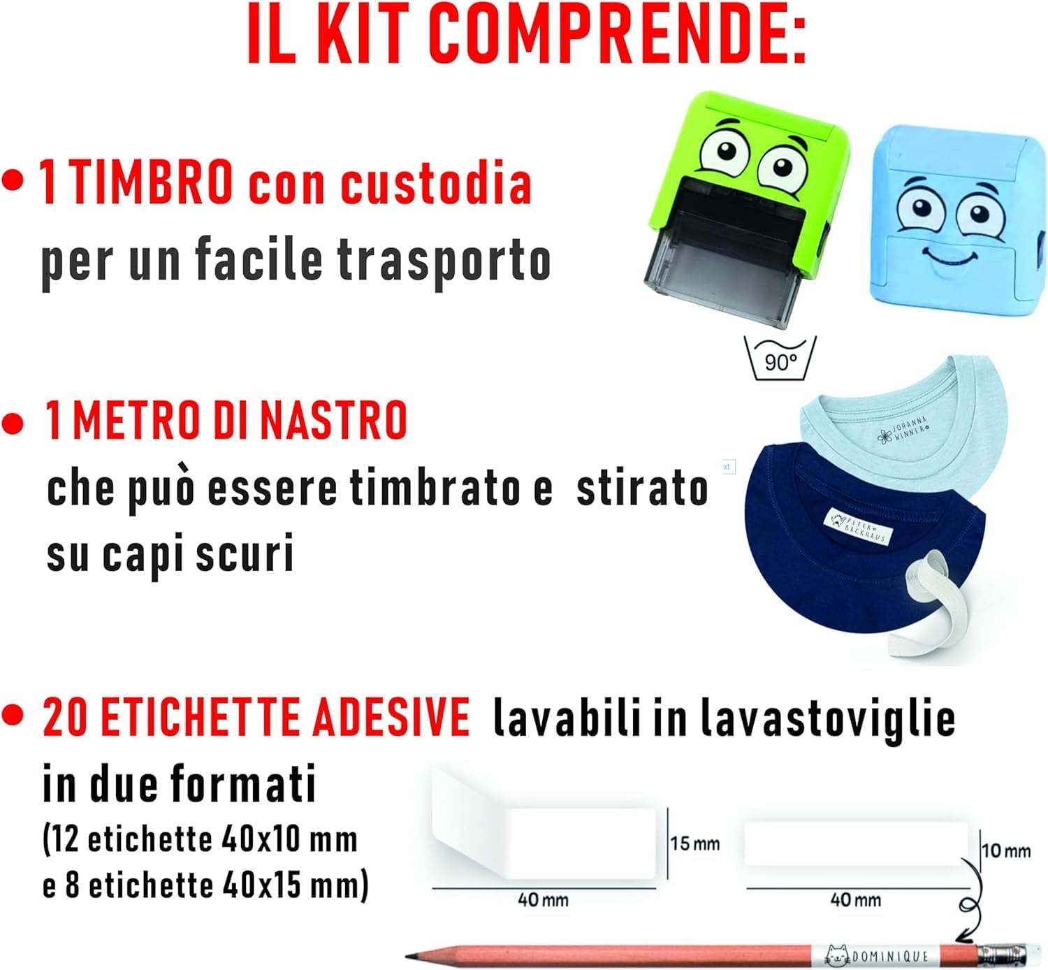 DIY MARKY KIT E/20+ 1MT NASTRO + 20ETICHETTE+SET EMOTICONS