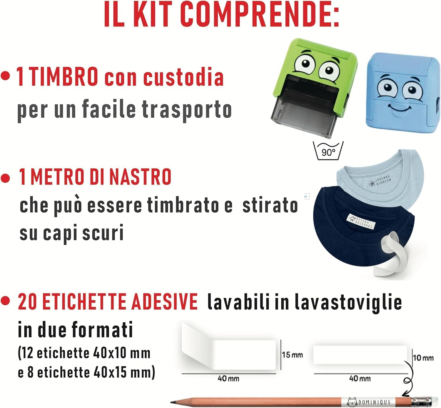 DIY MARKY KIT E/20+ 1MT NASTRO + 20ETICHETTE+SET EMOTICONS