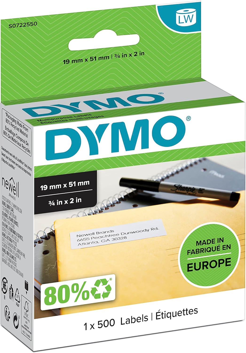 DYMO LW Etichette multiuso 19 x 51 mm S0722550