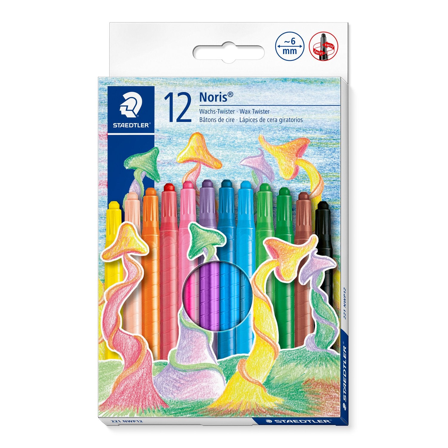 Noris® Pastelli a cera Twister - Cf. 12 pastelli