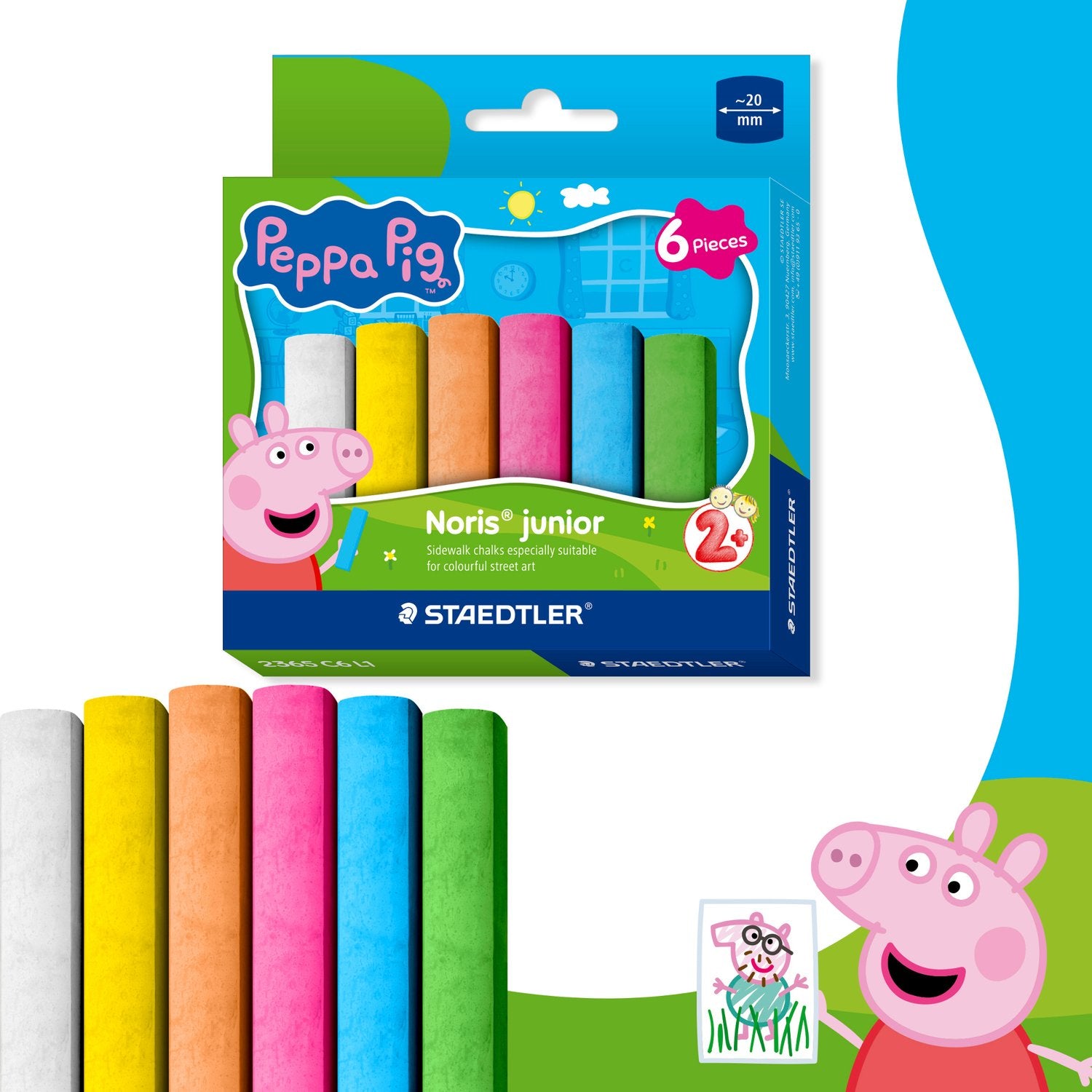 Cf. 6 Gessetti per disegnare Noris® junior for Peppa Pig
