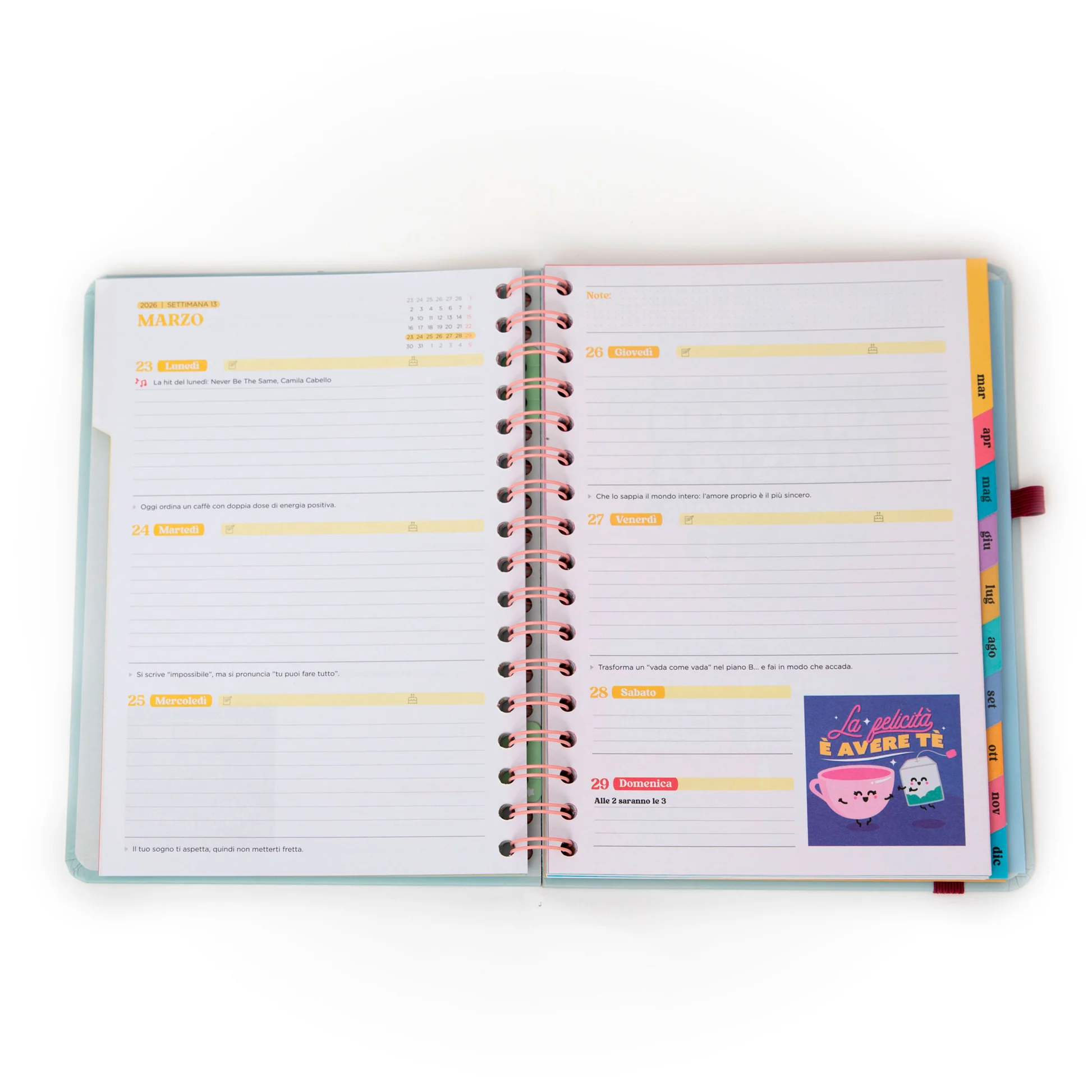 Agenda Wonder 2026 Settimanale - Obiettivo della settimana