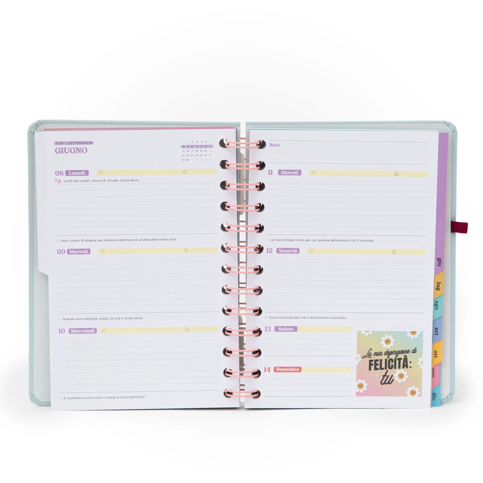 Agenda Wonder piccola 2026 Settimanale - Obiettivo settimana